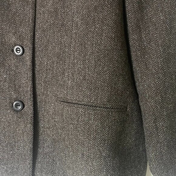 NOS VTG L.L. BEAN Lambswool Blend Herringbone Tweed Blazer Jacket Women 10P USA - Picture 2 of 6